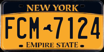 NY license plate FCM7124