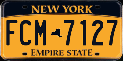 NY license plate FCM7127