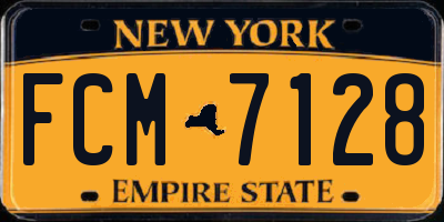 NY license plate FCM7128