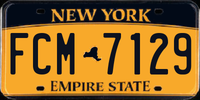 NY license plate FCM7129