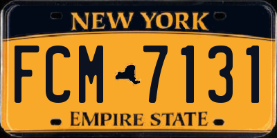 NY license plate FCM7131