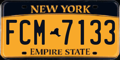 NY license plate FCM7133