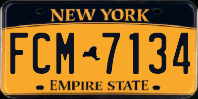 NY license plate FCM7134
