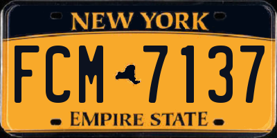 NY license plate FCM7137