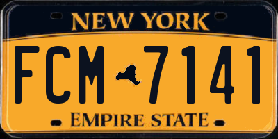 NY license plate FCM7141