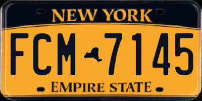 NY license plate FCM7145