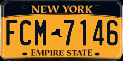 NY license plate FCM7146