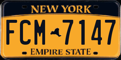 NY license plate FCM7147