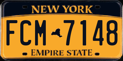 NY license plate FCM7148