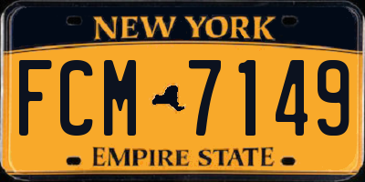 NY license plate FCM7149