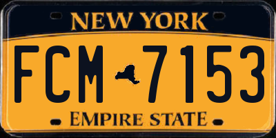 NY license plate FCM7153