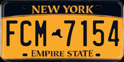 NY license plate FCM7154
