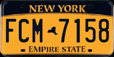 NY license plate FCM7158