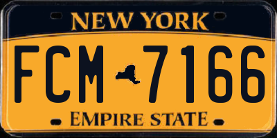 NY license plate FCM7166