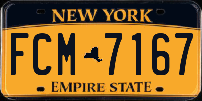 NY license plate FCM7167