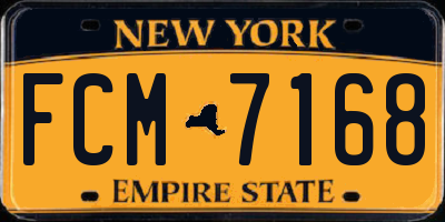 NY license plate FCM7168