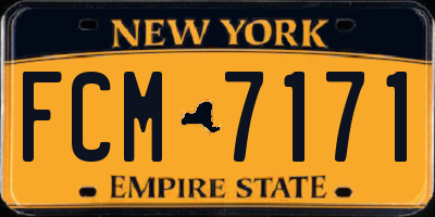 NY license plate FCM7171