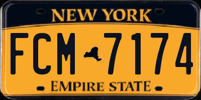NY license plate FCM7174