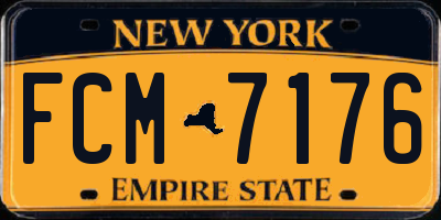 NY license plate FCM7176
