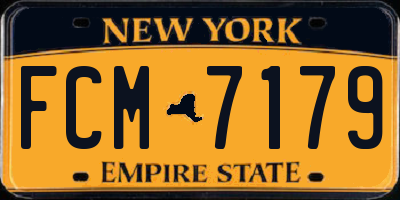 NY license plate FCM7179