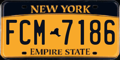 NY license plate FCM7186
