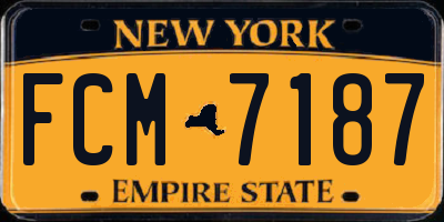 NY license plate FCM7187