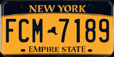 NY license plate FCM7189