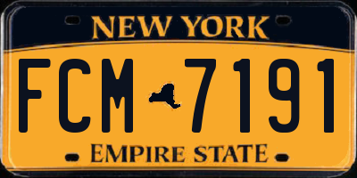 NY license plate FCM7191