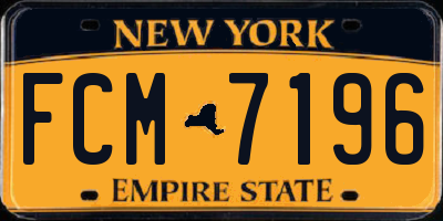 NY license plate FCM7196