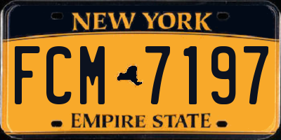 NY license plate FCM7197