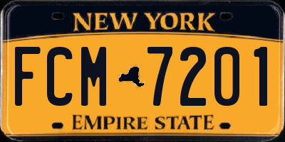 NY license plate FCM7201