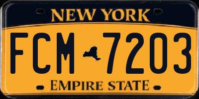 NY license plate FCM7203