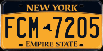 NY license plate FCM7205