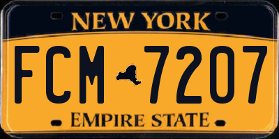 NY license plate FCM7207