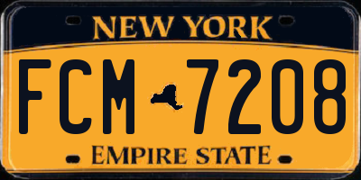 NY license plate FCM7208