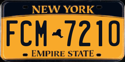 NY license plate FCM7210