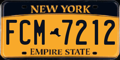 NY license plate FCM7212