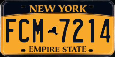 NY license plate FCM7214