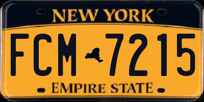 NY license plate FCM7215