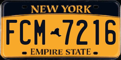 NY license plate FCM7216