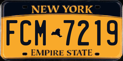 NY license plate FCM7219