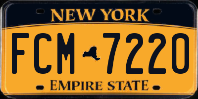 NY license plate FCM7220