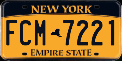 NY license plate FCM7221