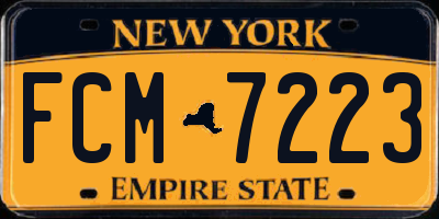 NY license plate FCM7223