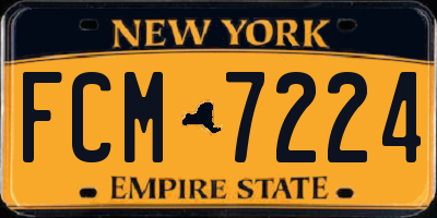 NY license plate FCM7224