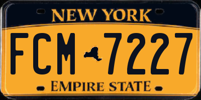 NY license plate FCM7227