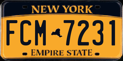 NY license plate FCM7231