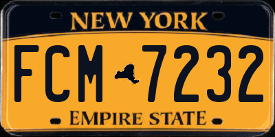 NY license plate FCM7232