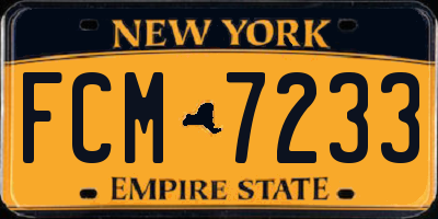 NY license plate FCM7233