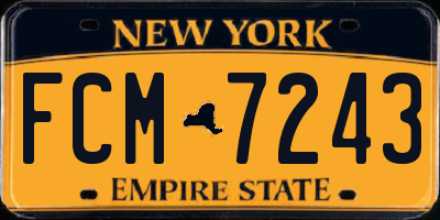 NY license plate FCM7243